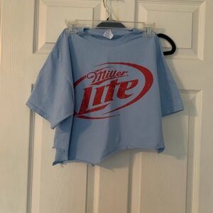 Miller lite Ole Miss promo crop tee